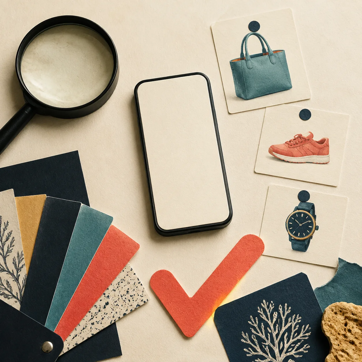 Test mobile d'un parcours de couleurs pour une boutique en ligne