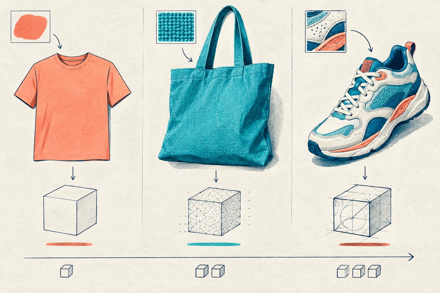 Tableau de selection comparant des produits simples, texturés et detailles