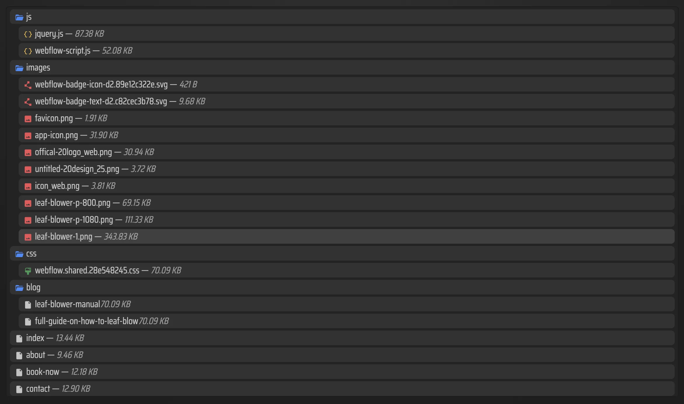 Apercu d une liste de fichiers exportes par ExFlow