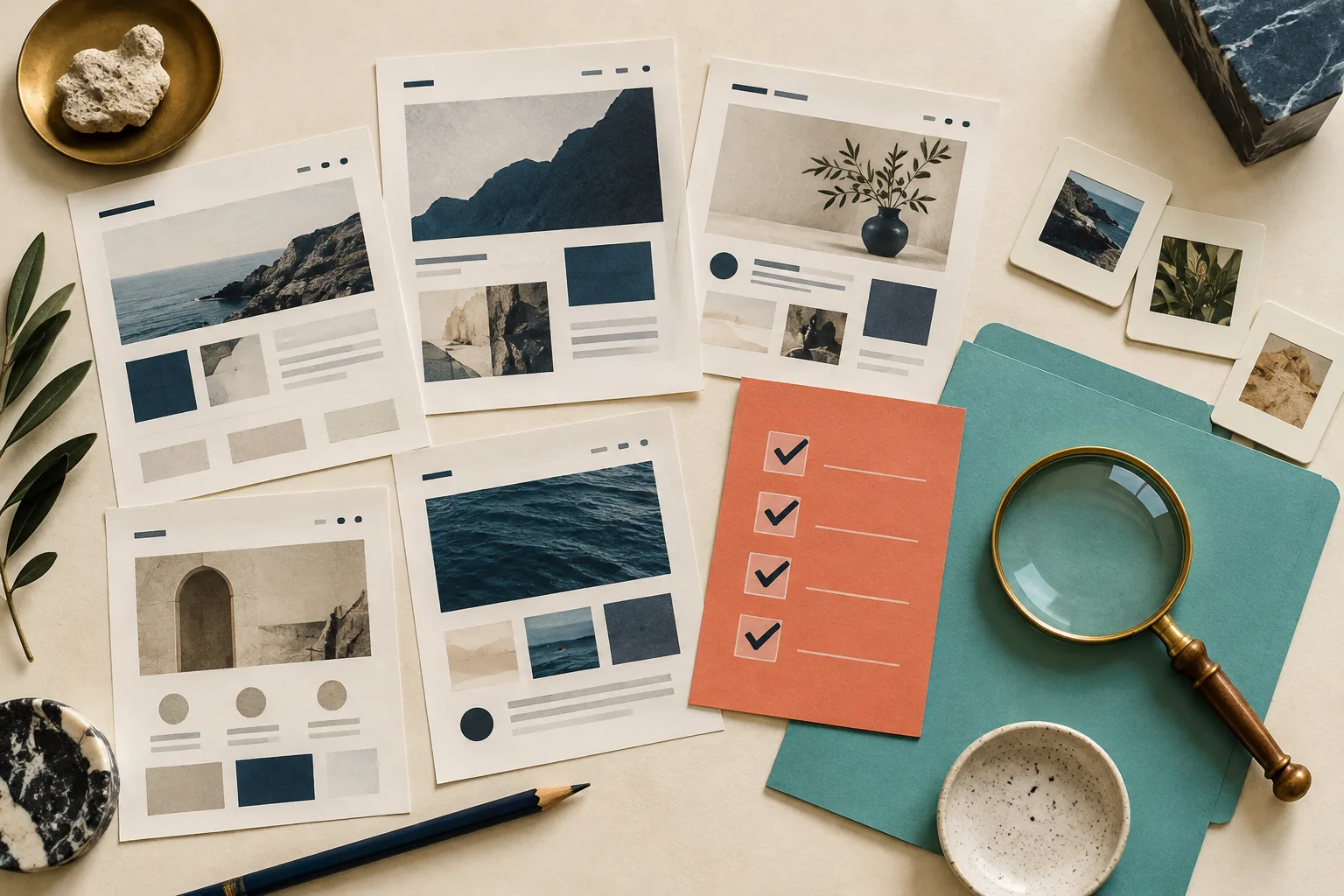 Inventaire visuel des pages et médias avant un export Squarespace
