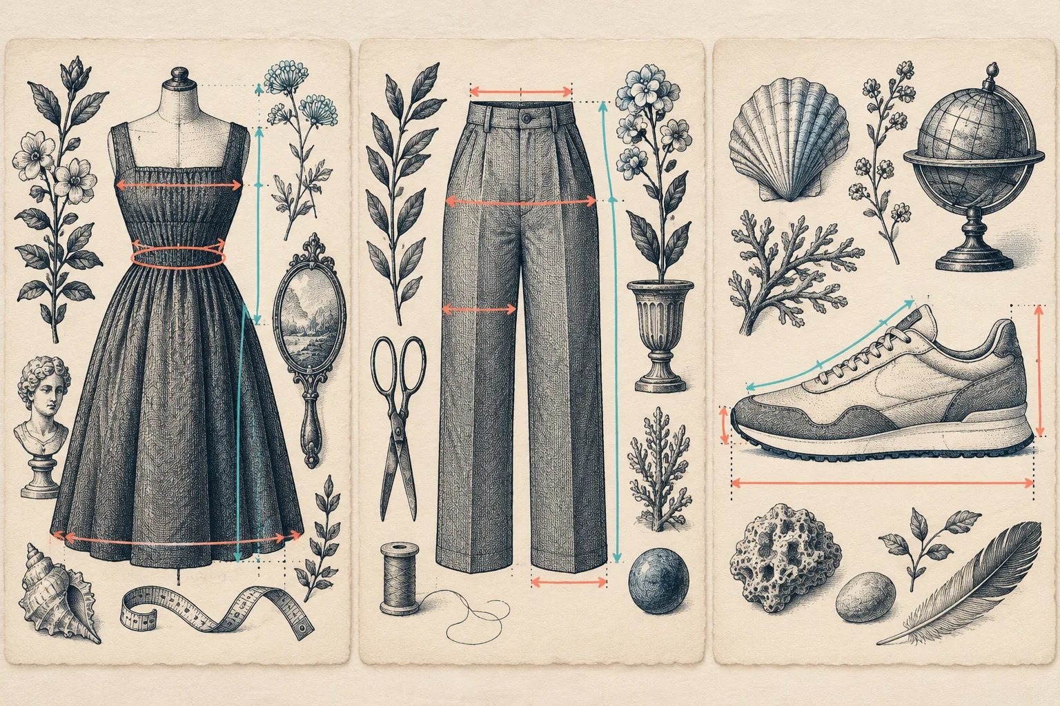 Guides de mesure pour vêtements et chaussures