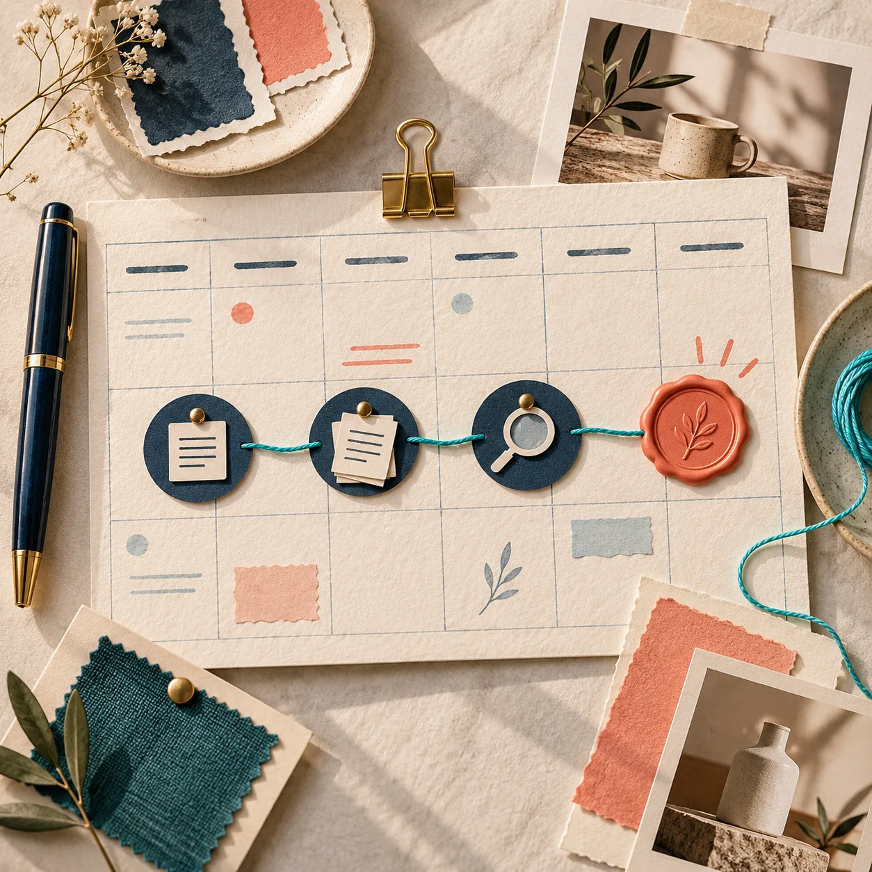 Calendrier éditorial Shopify avec étape de relecture