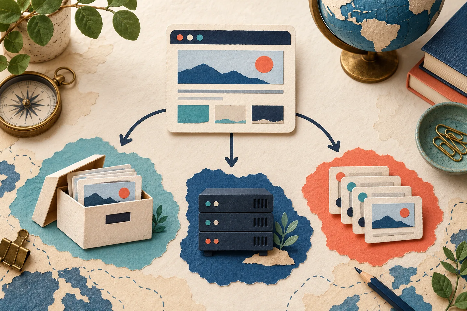 Carte des destinations possibles d’un site exporté