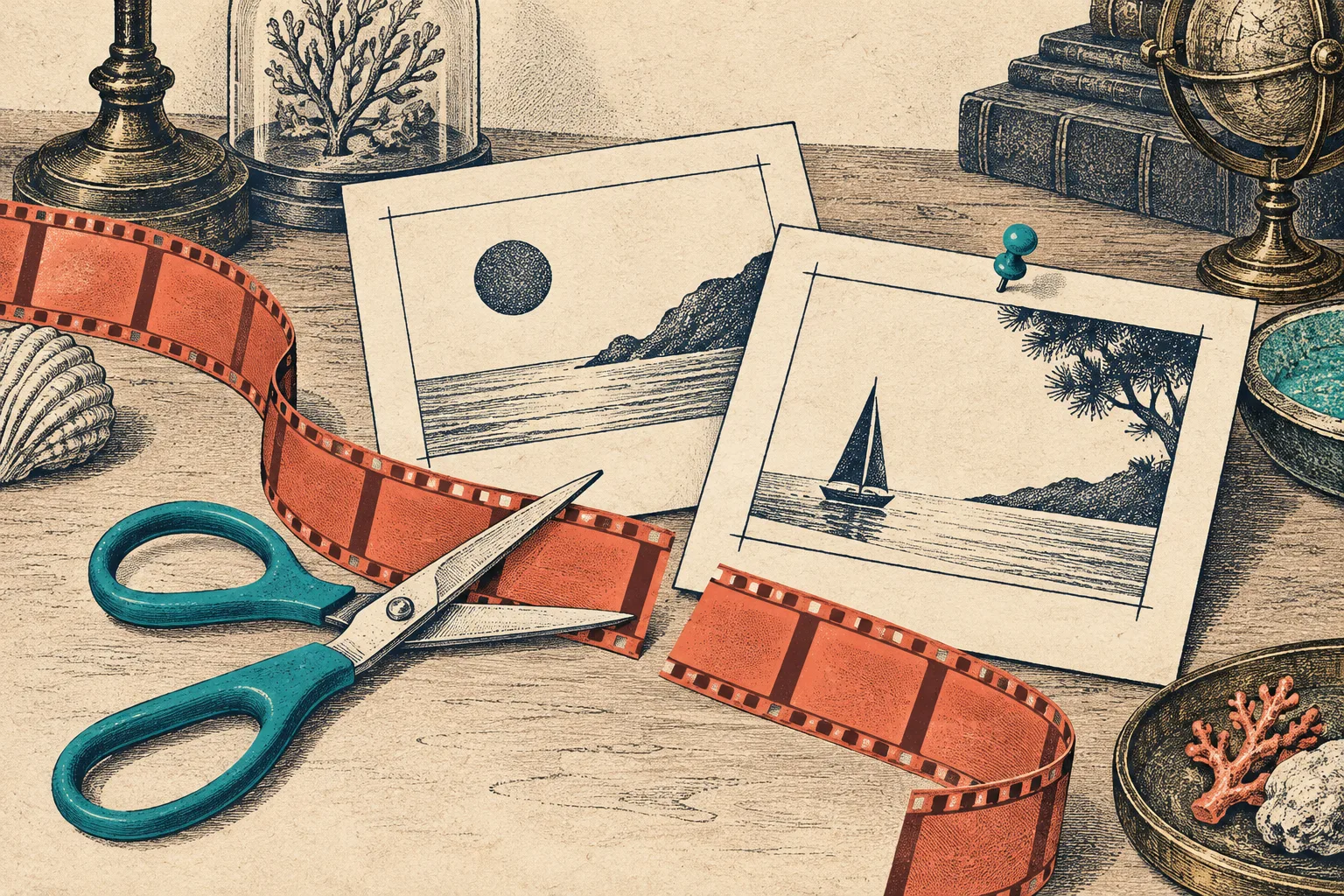 Cartes de storyboard rearrangees pour illustrer une revision