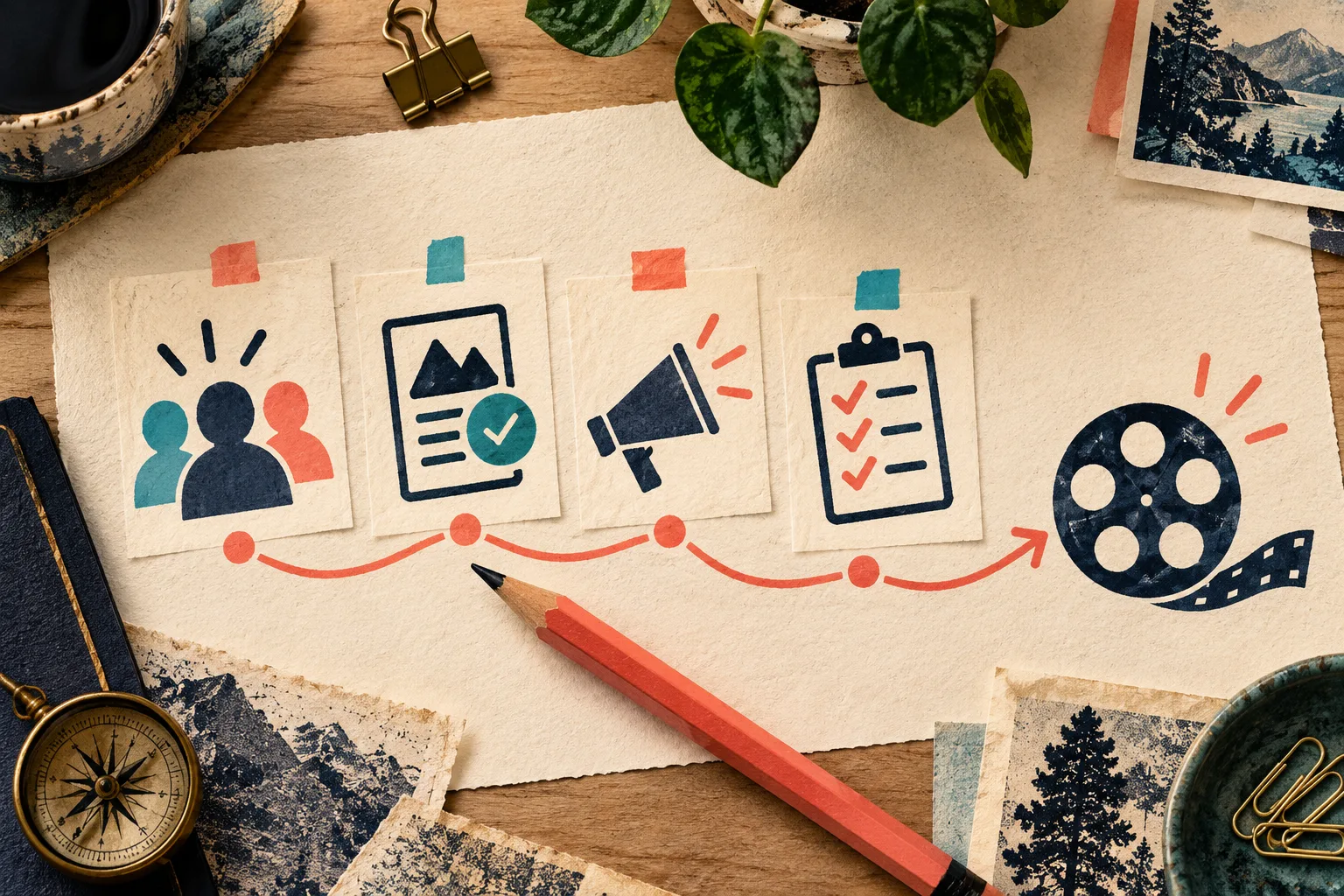 Checklist de lancement reliant audience, preuve, appel a l action et revision